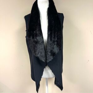 - Central Park West black faux fur vest   Size XS
